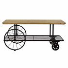 Beistelltisch DKD Home Decor Tanne Schwarz Metall PVC (112 x 54 x 52 cm)