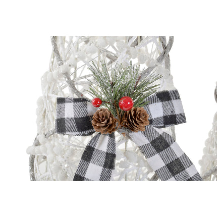 Kegel DKD Home Decor Weihnachten LED Silberfarben Weiß Rattan