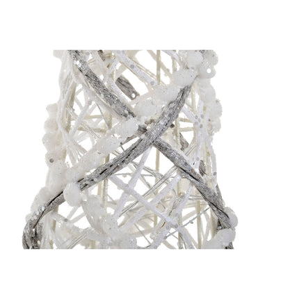 Kegel DKD Home Decor Weihnachten LED Silberfarben Weiß Rattan