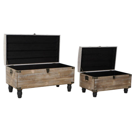 Barhocker DKD Home Decor Grau Braun (2 pcs) (80 x 40 x 44 cm)