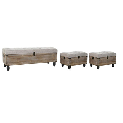 Barhocker DKD Home Decor   Schwarz Grau Holz Braun Polyester (120 x 40 x 42 cm)