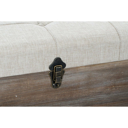 Bettfußbank DKD Home Decor Braun Creme 3 Stücke Holz Polyester Traditionell (119 x 41 x 42 cm) (3 pcs)