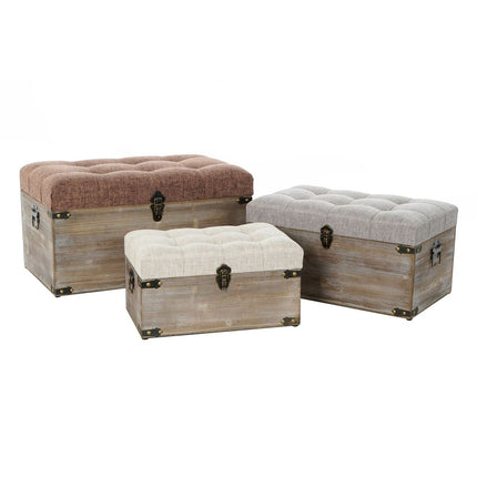 Truhensatz DKD Home Decor 65 x 38 x 34 cm natürlich Grau Beige Holz Braun Traditionell