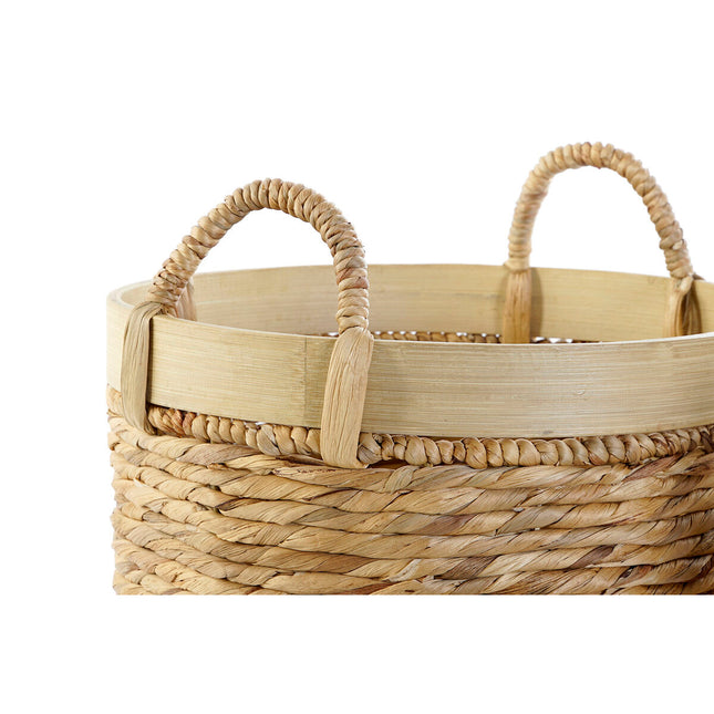 Korb-Set DKD Home Decor Bambus Tropical Binsen (35 x 35 x 30,5 cm) (3 Stücke)