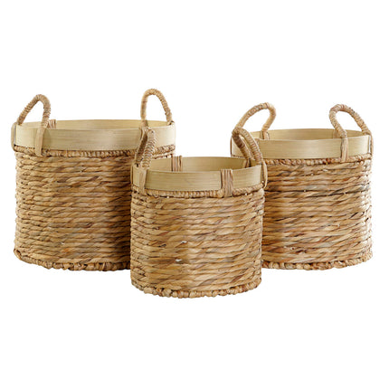 Korb-Set DKD Home Decor Bambus Tropical Binsen (35 x 35 x 30,5 cm) (3 Stücke)