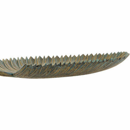 Tischdekoration DKD Home Decor 39 x 23 x 5 cm Grau Gold Tropical Pflanzenblatt