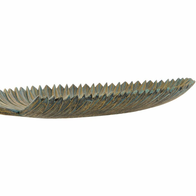 Tischdekoration DKD Home Decor 39 x 23 x 5 cm Grau Gold Tropical Pflanzenblatt