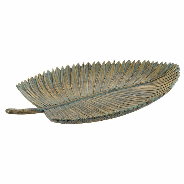 Tischdekoration DKD Home Decor 39 x 23 x 5 cm Grau Gold Tropical Pflanzenblatt