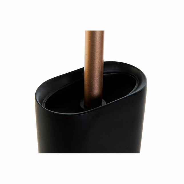 Toilettenbürste DKD Home Decor Schwarz Gold Harz (10 x 6 x 40 cm)
