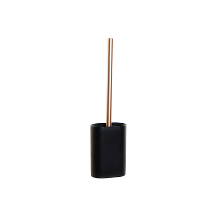 Toilettenbürste DKD Home Decor Schwarz Gold Harz (10 x 6 x 40 cm)