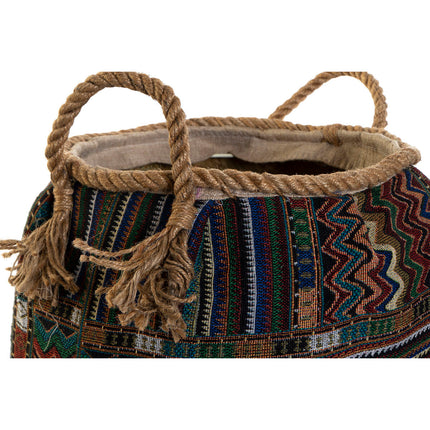 Korb DKD Home Decor 30 x 30 x 30 cm Naturfaser Boho (2 Stück)
