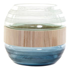 Vase DKD Home Decor Blau Minze Holz Kristall Moderne (25 x 25 x 22 cm)