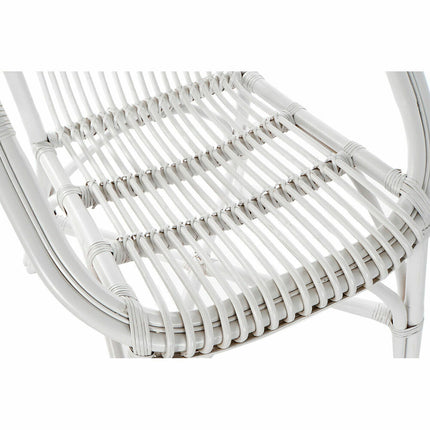 Esszimmerstuhl DKD Home Decor Weiß Rattan (63 x 50 x 89 cm)