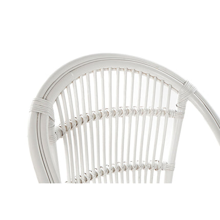 Esszimmerstuhl DKD Home Decor Weiß Rattan (63 x 50 x 89 cm)