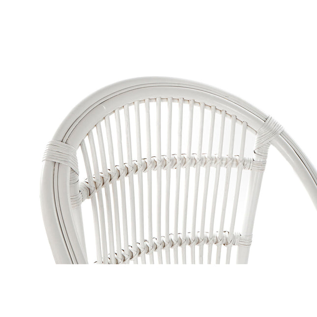 Esszimmerstuhl DKD Home Decor Weiß Rattan (63 x 50 x 89 cm)