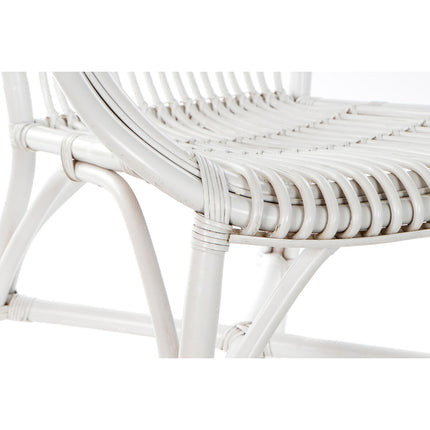 Esszimmerstuhl DKD Home Decor Weiß Rattan (63 x 50 x 89 cm)