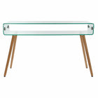 Beistelltisch DKD Home Decor S3022263 122 x 40 x 73 cm Kristall natürlich Holz Durchsichtig Kunststoff Buche