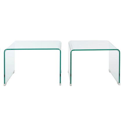 Satz mit 2 Tischen DKD Home Decor 48 x 45 x 31,5 cm Kristall Durchsichtig Kunststoff