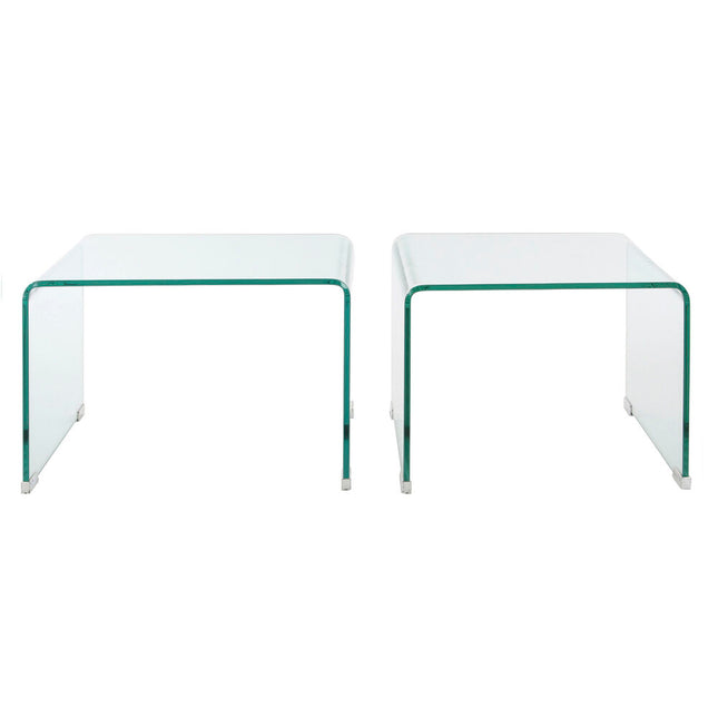Satz mit 2 Tischen DKD Home Decor 48 x 45 x 31,5 cm Kristall Durchsichtig Kunststoff
