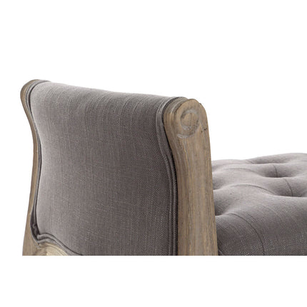 Barhocker DKD Home Decor Grau Leinen Kautschukholz (71 x 48 x 60 cm)