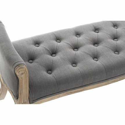 Barhocker DKD Home Decor   Leinwand natürlich Kautschukholz Dunkelgrau (109 x 44,5 x 60 cm)