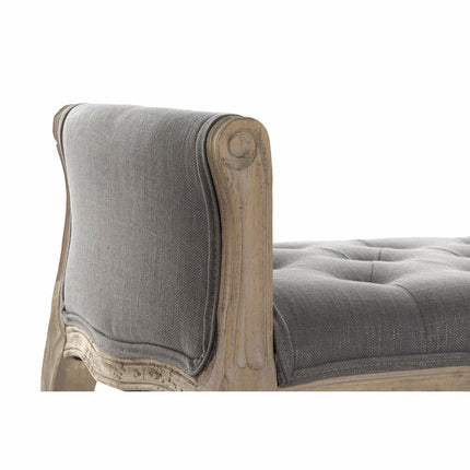 Barhocker DKD Home Decor   Leinwand natürlich Kautschukholz Dunkelgrau (109 x 44,5 x 60 cm)