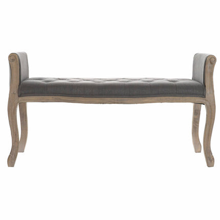 Barhocker DKD Home Decor   Leinwand natürlich Kautschukholz Dunkelgrau (109 x 44,5 x 60 cm)