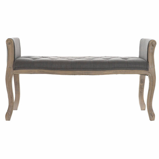 Barhocker DKD Home Decor   Leinwand natürlich Kautschukholz Dunkelgrau (109 x 44,5 x 60 cm)