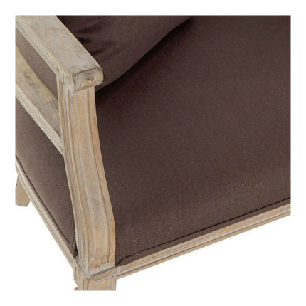 Sofa DKD Home Decor Braun Leinen Kautschukholz Traditionell (122 x 69 x 72 cm)