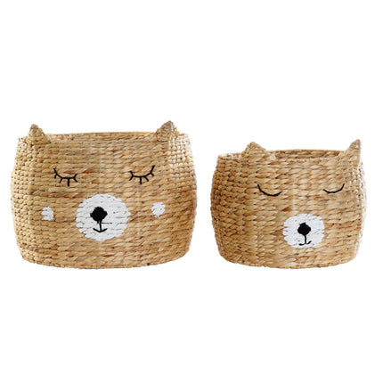 Korb-Set DKD Home Decor 51 x 51 x 33 cm Für Kinder Bär