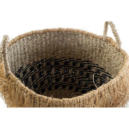 Korb-Set DKD Home Decor Kolonial Faser Randbereich (40 x 40 x 30 cm)