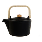 Teekanne DKD Home Decor 19 x 17 x 17,2 cm Schwarz Edelstahl 1,3 L Holz MDF