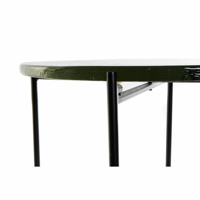Beistelltisch DKD Home Decor Kristall Schwarz Metall Moderne (50 x 50 x 42 cm)