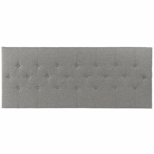 Kopfende des Betts DKD Home Decor Grau Polyester Kautschukholz (160 x 7 x 65 cm)