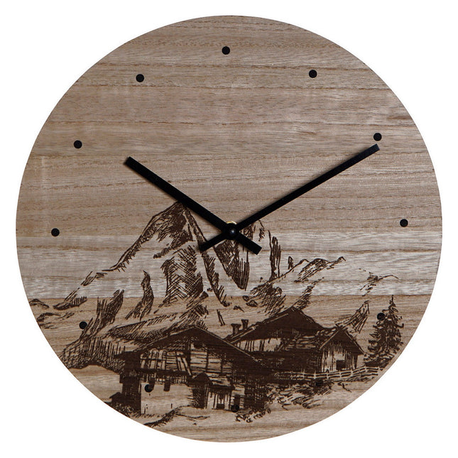 Wanduhr DKD Home Decor 8424001759712 Berg 30 x 30 x 1,5 cm Schwarz Holz MDF