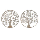 Wanddekoration DKD Home Decor Weiß 100 x 1 x 100 cm Baum Gold Indianer (2 Stück)