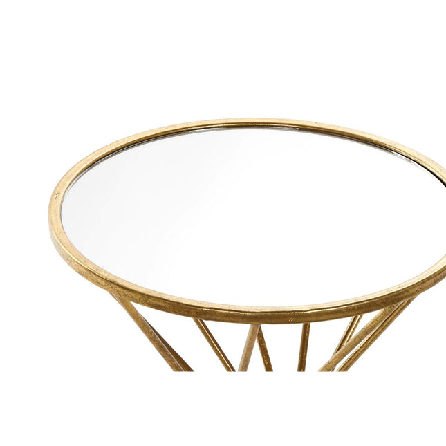 kleines Beistelltischchen DKD Home Decor Gold Metall Spiegel 40 x 40 x 56 cm
