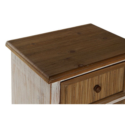 Schubladenschrank DKD Home Decor Weiß Braun natürlich Tanne 48 x 38 x 89,5 cm
