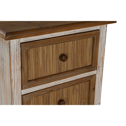 Schubladenschrank DKD Home Decor Weiß Braun natürlich Tanne 48 x 38 x 89,5 cm