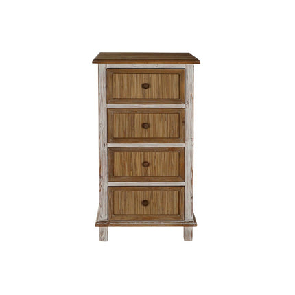 Schubladenschrank DKD Home Decor Weiß Braun natürlich Tanne 48 x 38 x 89,5 cm