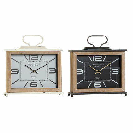 Bordur DKD Home Decor 28 x 8 x 29,5 cm Schwarz Metall Weiß Traditionell Holz MDF (2 Stück)