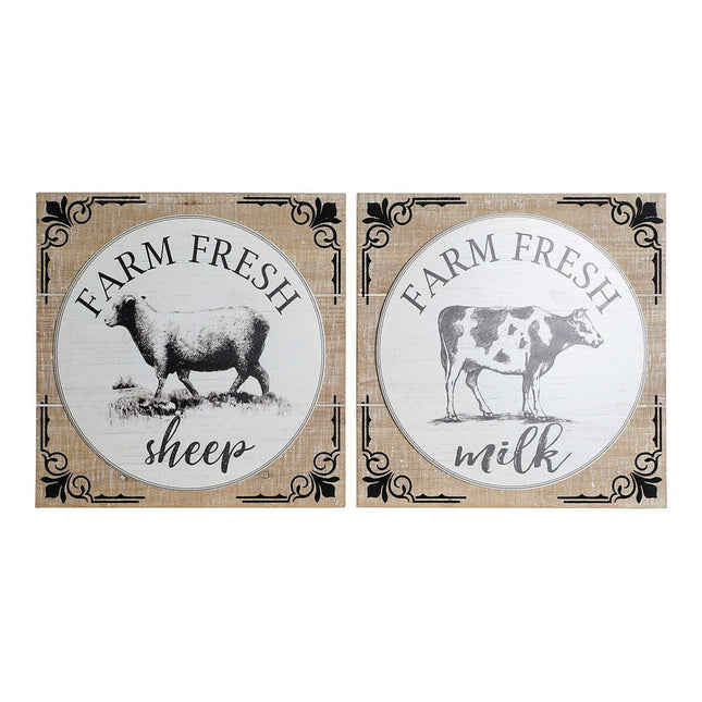 Deko-Figur DKD Home Decor Weiß natürlich Spiralen Cottage 40 x 3,5 x 40 cm (2 Stück)