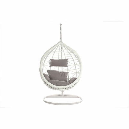 Hängender Gartenstuhl DKD Home Decor 107 x 107 x 198 cm 90 x 70 x 110 cm Grau Synthetischer Rattan Aluminium Weiß