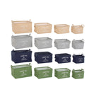 Korb-Set DKD Home Decor Leinwand Grau Aluminium grün Creme Marineblau (39 x 27 x 24 cm) (4 Stück)