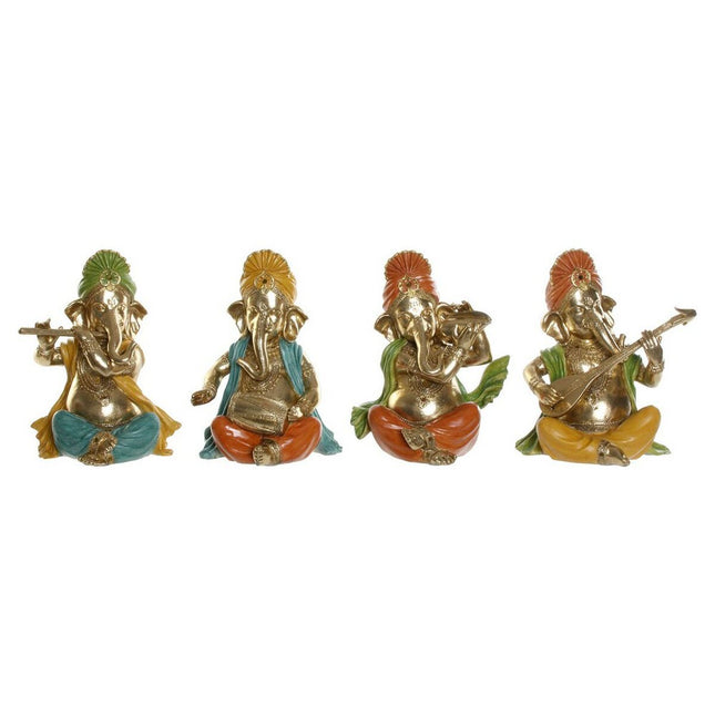 Deko-Figur DKD Home Decor Gelb Blau grün Bunt Gold Indianer 22 x 17 x 28 cm (4 Stücke)