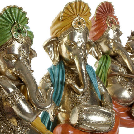 Deko-Figur DKD Home Decor Gelb Blau grün Bunt Gold Indianer 22 x 17 x 28 cm (4 Stücke)