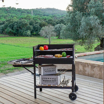 Holzkohlegrill mit Rädern DKD Home Decor RC-177308 113 x 51 x 97 cm Metall Stahl (113 x 51 x 97 cm)