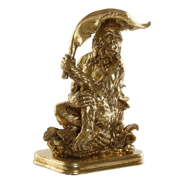 Deko-Figur DKD Home Decor 16,5 x 10,6 x 22,5 cm Gold Harz Kolonial Pflanzenblatt