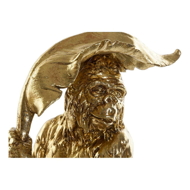 Deko-Figur DKD Home Decor 16,5 x 10,6 x 22,5 cm Gold Harz Kolonial Pflanzenblatt