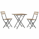 Tisch-Set mit Stühlen DKD Home Decor Schwarz Metall Braun Kiefer (3 pcs)